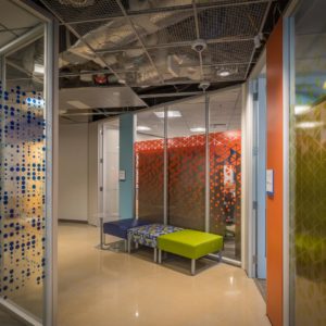 smartt interior designs colorful waiting areas