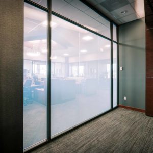 Bell Bank translucent windows in meeting room